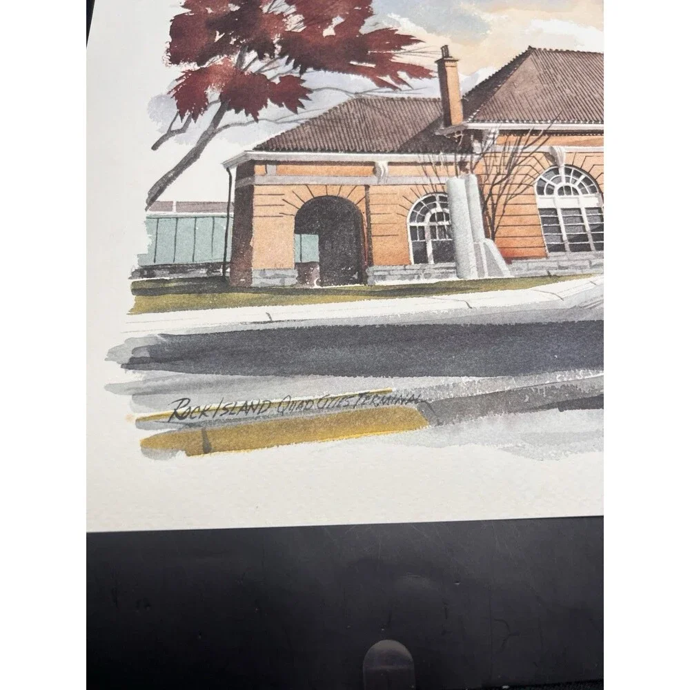 Lot Of 5 Paul N. Norton Quad Cities Railroad Depot Prints Rock Island Davenport